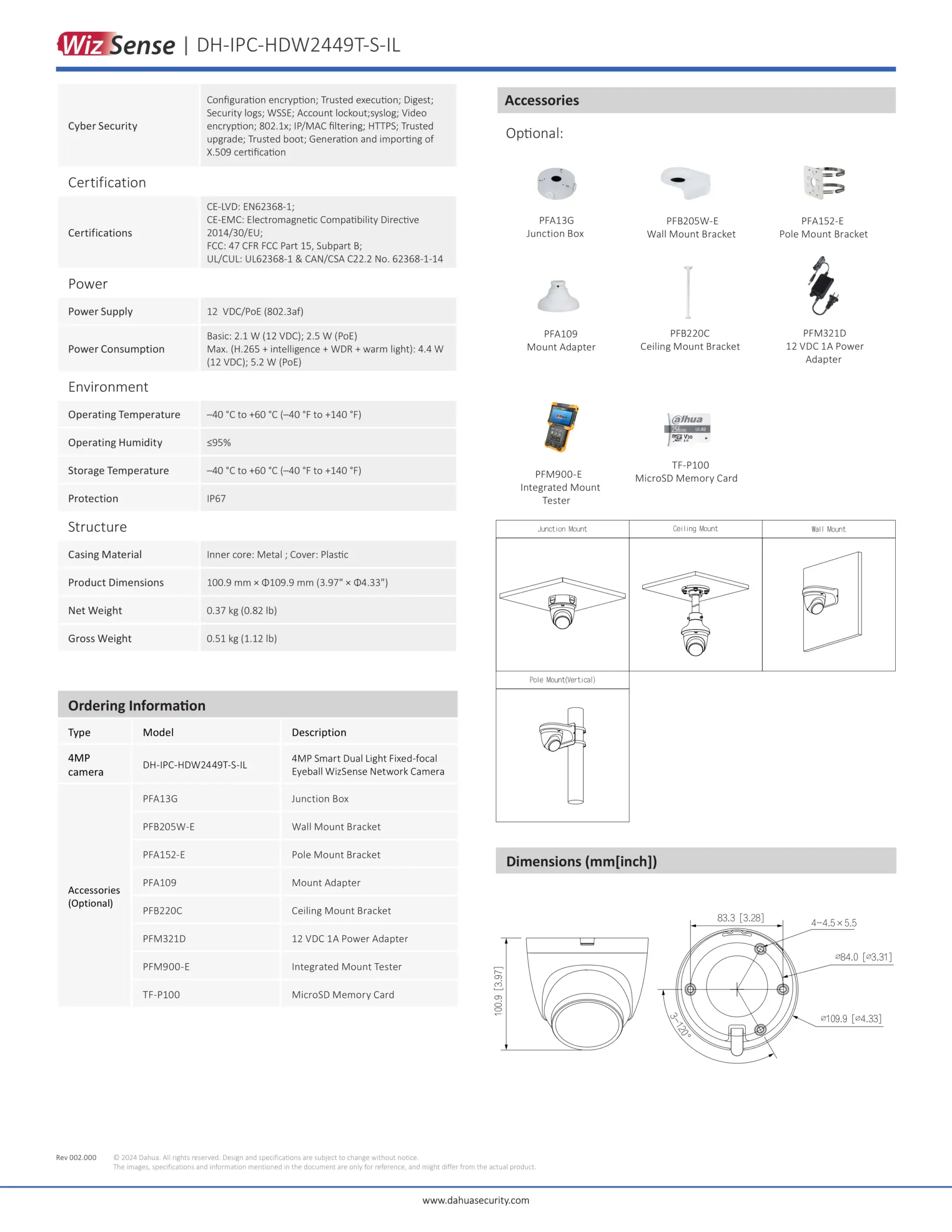 IPC HDW2449T S IL 4MP 規格表02